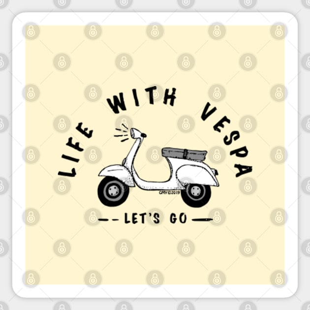 Vespa is life-beige, cream (other) Sticker by GMY